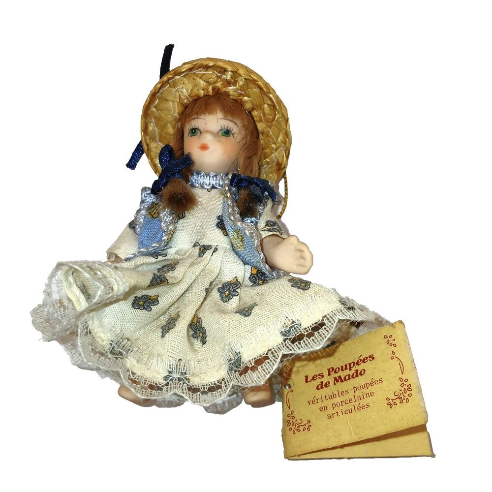French Porcelain Doll Mini Ornament Les Poupees De Mado La Belle Epoque 3.5 in